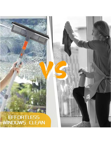 Kit de Limpieza de Ventanas Lajunven 3 en 1 con Poste Extensible 1.96 m