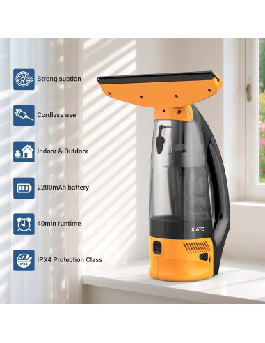 Limpiador de Ventanas Aspiradora Eléctrica Kiato RMWC10OR 2200mAh