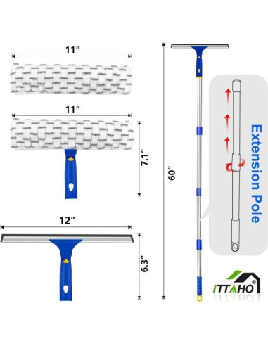 Limpiaparabrisas ITTAHO 30.48 cm con Mango Extensible de Acero