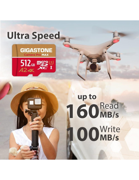 Tarjeta Micro SD Gigastone 512GB 4K Pro MAX UHS-I A2 Tarjeta Micro SD Gigastone 512GB 4K Pro MAX UHS-I A2