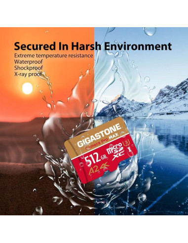 Tarjeta Micro SD Gigastone 512GB 4K Pro MAX UHS-I A2