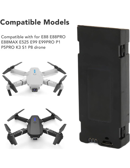 Batería de Drone RC Ejoyous 3.7V 1800mAh Reemplazo E88 E99 Batería de Drone RC Ejoyous 3.7V 1800mAh Reemplazo E88 E99