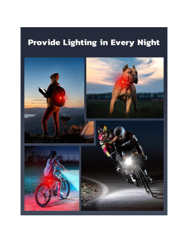 Luces de Bicicleta Recargables Zewdov Q5 IP65 200+50 Lúmenes