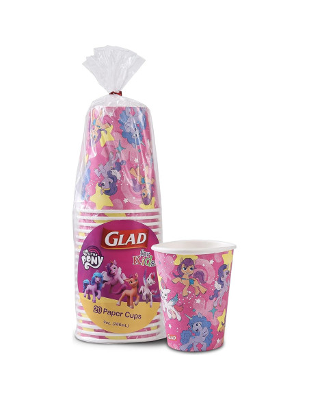 Tazas de Papel Glad My Little Pony 200 Ct 266 ml Unicornio Tazas de Papel Glad My Little Pony 200 Ct 266 ml Unicornio