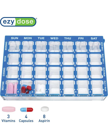 Organizador de Pastillas Ezy Dose Semanal 7 Días Azul