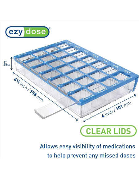 Organizador de Pastillas Ezy Dose Semanal 7 Días Azul Organizador de Pastillas Ezy Dose Semanal 7 Días Azul