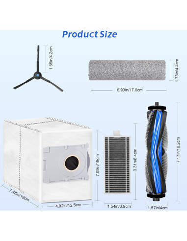 Kit de Reemplazo 10 Piezas para Aspiradora ECOVACS DEEBOT X8 PRO