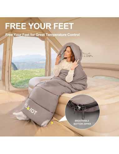 Saco de dormir tipo sobre PELLIOT 220x80cm 180gsm impermeable