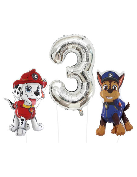 Paquete de globos Paw Patrol Toyland - Chase y Marshall 3 globos Paquete de globos Paw Patrol Toyland - Chase y Marshall 3 globos