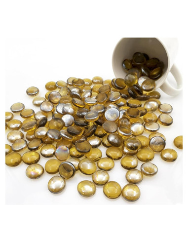Canicas de Vidrio Planas Ismosm 0.91kg Ámbar Claro