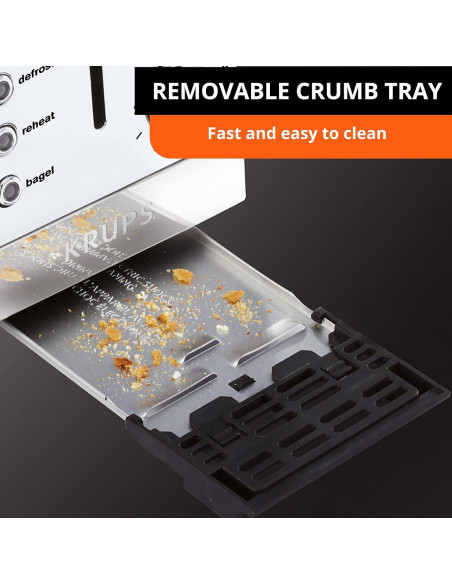 Tostadora KRUPS 2 Rebanadas Acero Inoxidable 1200W Plata Tostadora KRUPS 2 Rebanadas Acero Inoxidable 1200W Plata