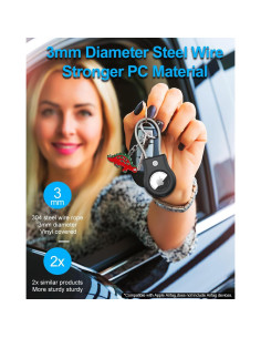 Soporte para llavero Airtag SCALLOP con cable de acero 13cm 2