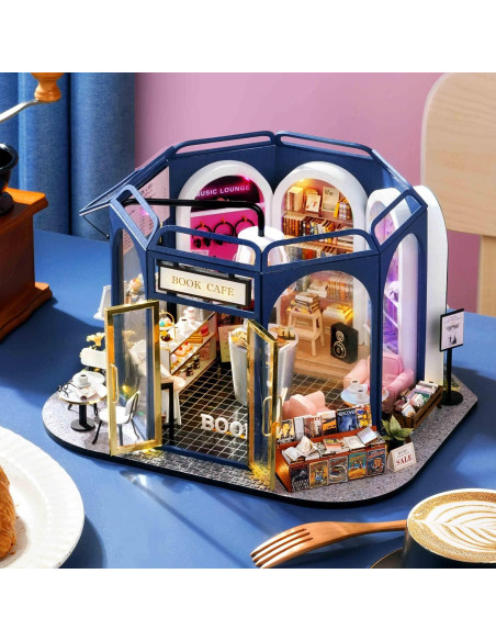 Kit Casa de Muñecas Miniatura DIY TuKIIE Cafetería 27.8x25.8cm Kit Casa de Muñecas Miniatura DIY TuKIIE Cafetería 27.8x25.8cm