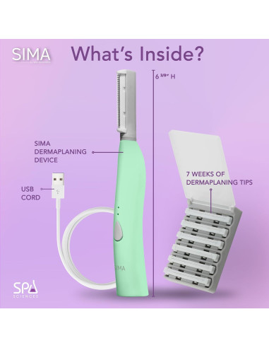 Afeitadora Dermaplane Spa Sciences SIMA - Exfoliación Facial Indolora 2-en-1