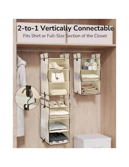 Organizador de Closet Colgante ULG 2 Paquetes Beige 30.5x30.5x139.7cm Organizador de Closet Colgante ULG 2 Paquetes Beige 30.5x30.5x139.7cm