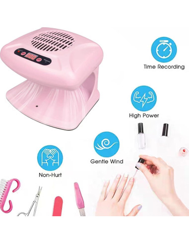 Secador de Uñas Profesional GGAIFbp 300W Rosa con Sensor Automático