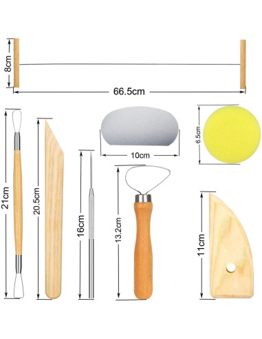 Set de Herramientas de Cerámica y Arcilla 16 Pcs - Principiantes