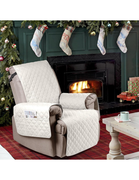 Funda Sillón Reclinable Ruaozz 100% Impermeable Beige 58.4 cm Funda Sillón Reclinable Ruaozz 100% Impermeable Beige 58.4 cm