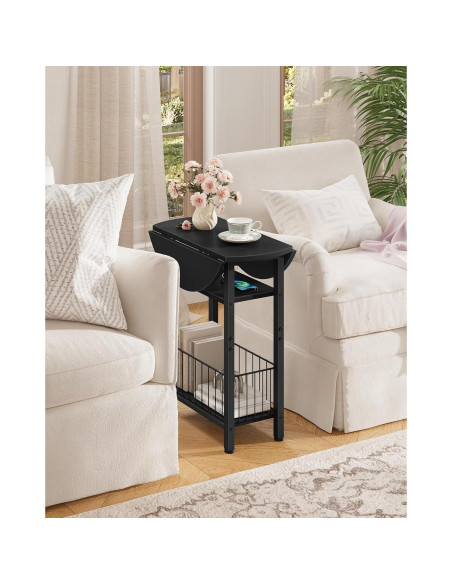 Mesa Lateral Plegable CHOEZON Slim con Carga USB, Negra Mesa Lateral Plegable CHOEZON Slim con Carga USB, Negra