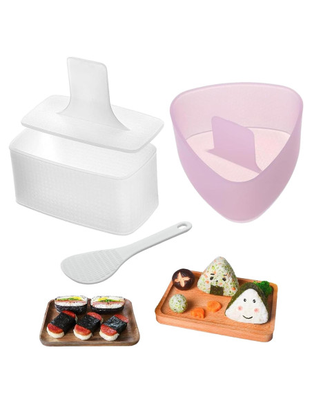 Kit de Moldes para Sushi VKZATVN - 3 Piezas Rosa/Blanco Kit de Moldes para Sushi VKZATVN - 3 Piezas Rosa/Blanco