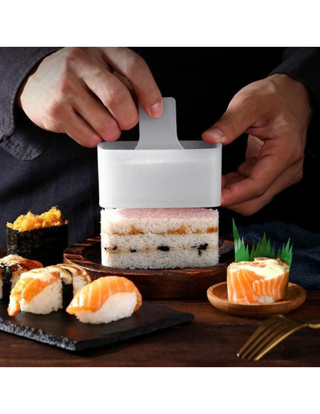 Kit de Moldes para Sushi VKZATVN - 3 Piezas Rosa/Blanco Kit de Moldes para Sushi VKZATVN - 3 Piezas Rosa/Blanco