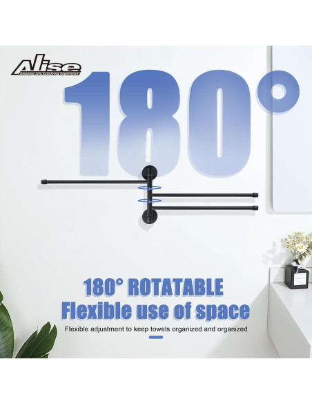 Soporte Giratorio para Toallas Alise 3 Brazos Acero Inoxidable Negro Mate Soporte Giratorio para Toallas Alise 3 Brazos Acero Inoxidable Negro Mate