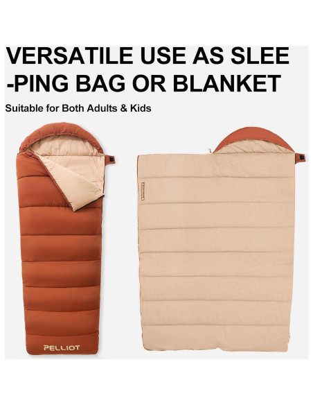 Saco de dormir tipo sobre PELLIOT 220x80cm 180gsm impermeable Saco de dormir tipo sobre PELLIOT 220x80cm 180gsm impermeable