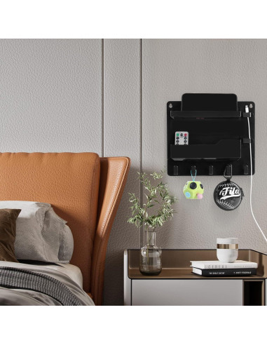 Organizador de Estante de Pared JUMEIHUI Negro 25.9x22.4cm
