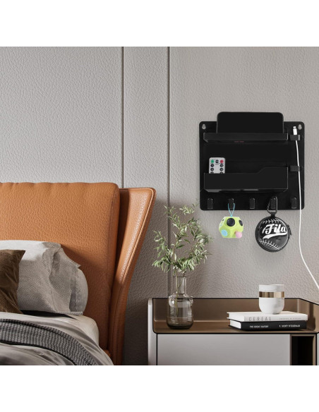 Organizador de Estante de Pared JUMEIHUI Negro 25.9x22.4cm Organizador de Estante de Pared JUMEIHUI Negro 25.9x22.4cm