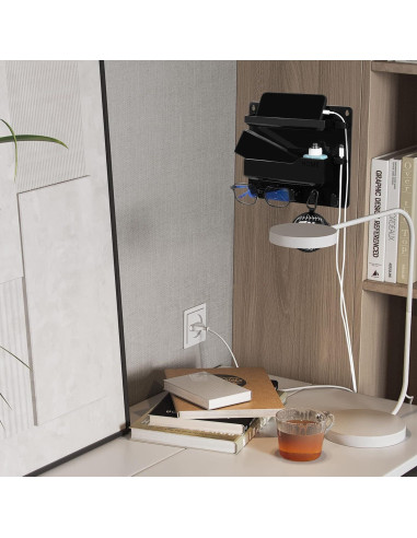 Organizador de Estante de Pared JUMEIHUI Negro 25.9x22.4cm