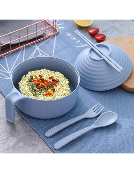 Juego de Tazones de Ramen para Microondas Genérico 1200ml Azul Juego de Tazones de Ramen para Microondas Genérico 1200ml Azul