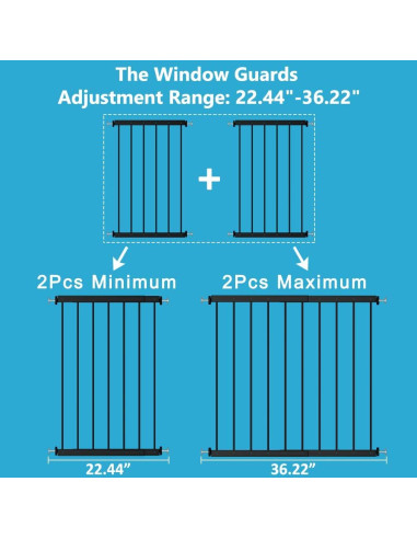 Protectores de Ventana de Seguridad WAOWAO para Niños 2 Piezas