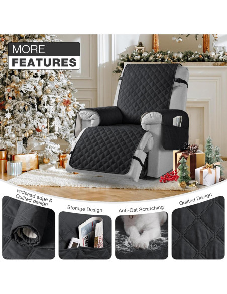Funda Sillón Reclinable TAOCOCO Antideslizante 58cm Negro Funda Sillón Reclinable TAOCOCO Antideslizante 58cm Negro