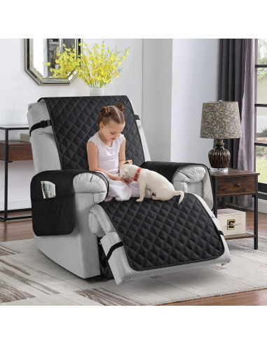 Funda Sillón Reclinable TAOCOCO Antideslizante 58cm Negro