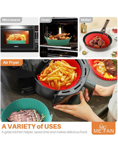 Rejillas de Silicona ME.FAN para Freidora de Aire 21.5 cm - 2 Piezas