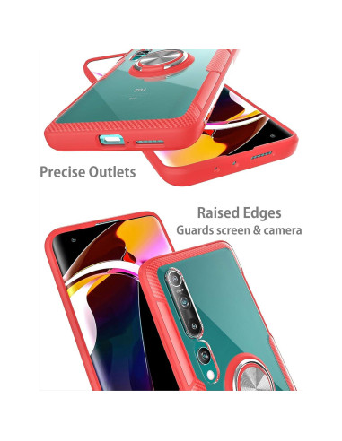 Funda Xiaomi Mi 10 / 10 Pro 5G Clear Ring Armor Rojo
