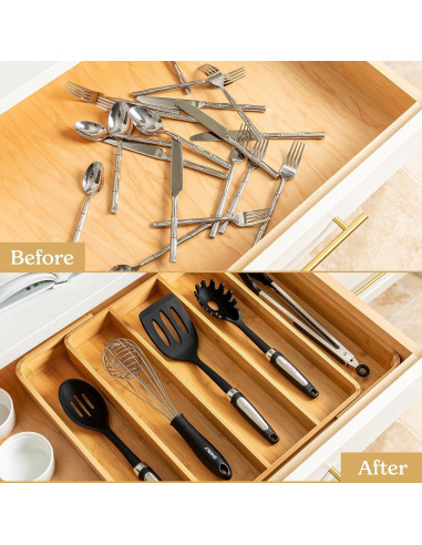 Organizador de Cajones de Cocina SMIRLY Expandible 5 Compartimentos