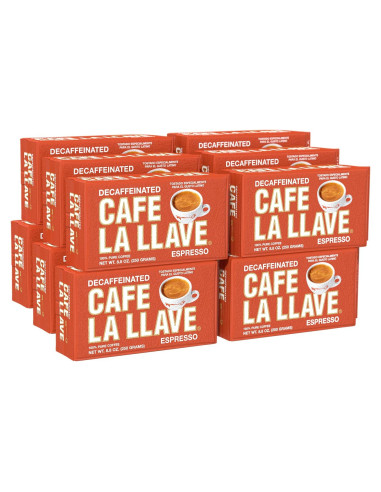 Café La Llave Espresso Descafeinado Molido 248 g - Paquete de 12