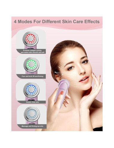 Masajeador Facial Eléctrico VOFEL 4 en 1 Rosa - Anti Envejecimiento