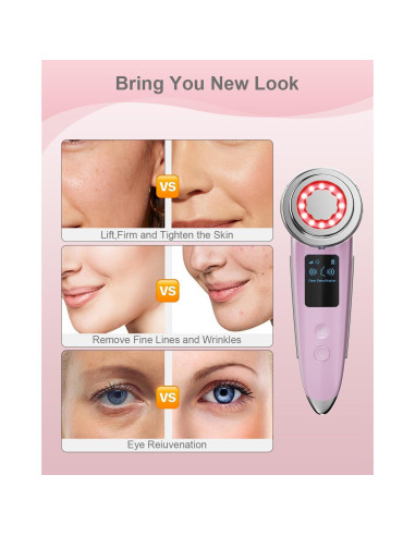 Masajeador Facial Eléctrico VOFEL 4 en 1 Rosa - Anti Envejecimiento