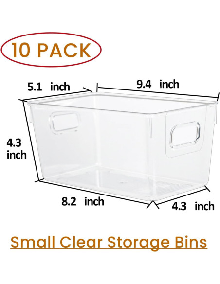 10 Contenedores de Almacenamiento Transparentes ZEXALOR 23.8x13x10 cm 10 Contenedores de Almacenamiento Transparentes ZEXALOR 23.8x13x10 cm