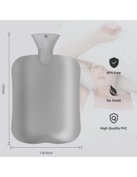 Botella de Agua Caliente OliviaLiving 2L con Funda Suave Botella de Agua Caliente OliviaLiving 2L con Funda Suave