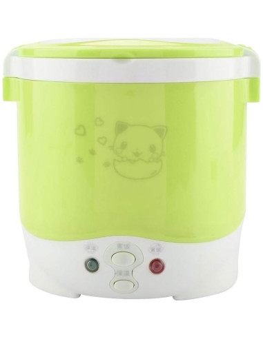 Mini Olla Arrocera Eléctrica 1L TOPINCN 12V Verde Portátil