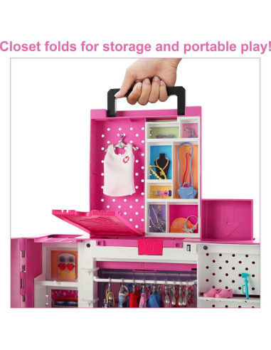 Armario de Sueños Barbie con 35 Ropa y Accesorios - 60 cm