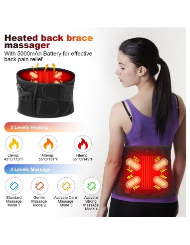 Faja Masajeadora Calentada 3 Niveles Calor 4 Masajes 5000mAh