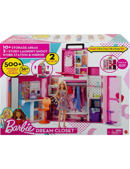 Armario de Sueños Barbie con 35 Ropa y Accesorios - 60 cm Armario de Sueños Barbie con 35 Ropa y Accesorios - 60 cm