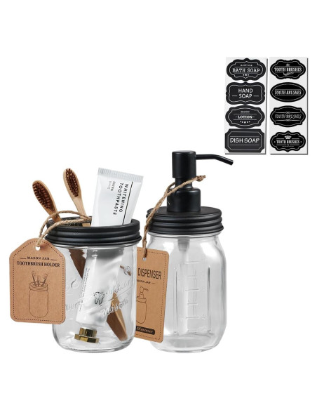 Juego de Accesorios de Baño SheeChung 2 Piezas Vidrio Negro Juego de Accesorios de Baño SheeChung 2 Piezas Vidrio Negro