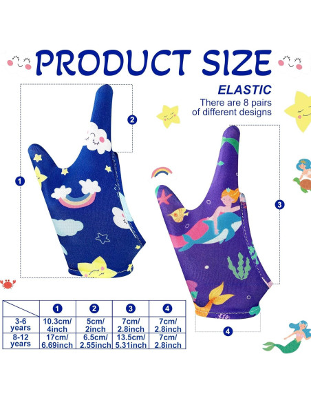 Guantes Antisucio para Niños Janmercy 16 Pcs 3-6 Años Guantes Antisucio para Niños Janmercy 16 Pcs 3-6 Años