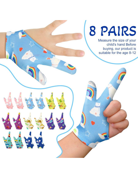 Guantes Antisucio para Niños Janmercy 16 Pcs 3-6 Años Guantes Antisucio para Niños Janmercy 16 Pcs 3-6 Años