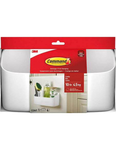 Caddy de Organización Command 4.5 kg Blanco 25.2x8.9 cm Caddy de Organización Command 4.5 kg Blanco 25.2x8.9 cm